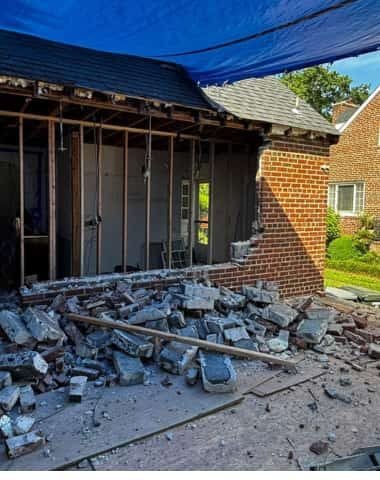 Kitchen demolition during a home remodeling project in Northern Virginia